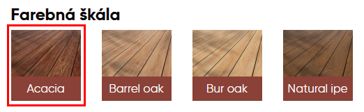 Farba ACACIA WPC dosky Pioneer s 30ročnou zárukou